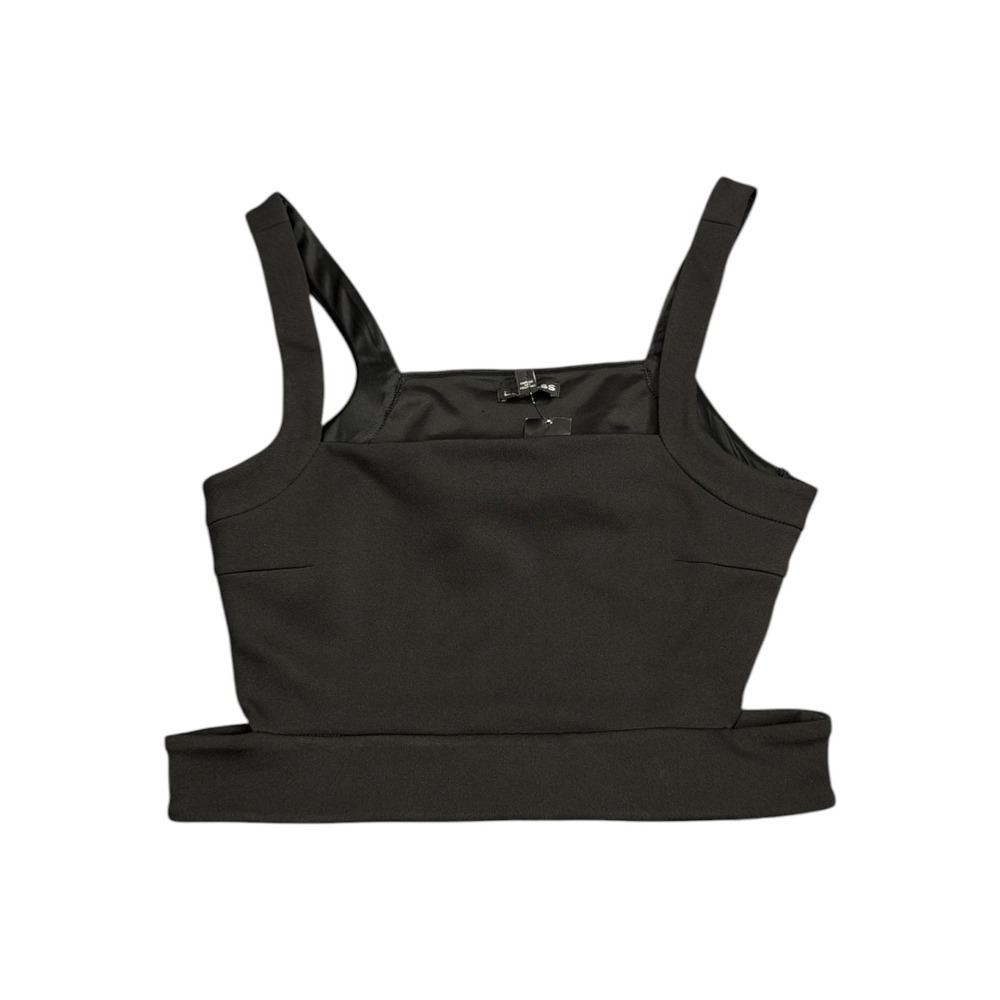 Express Black Square Neck Cut Out Crop Top Tank Large